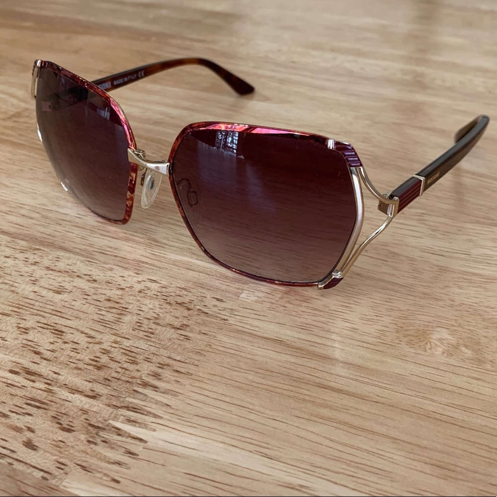 Missoni Burgundy Gradient Lens Sunglasses with Gold Accents